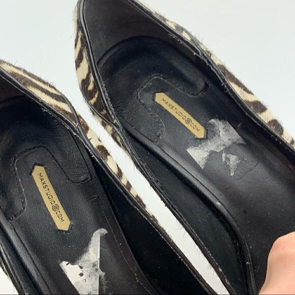Max studio heels size 6.5 calf hair peep toe - Picture 9 of 12